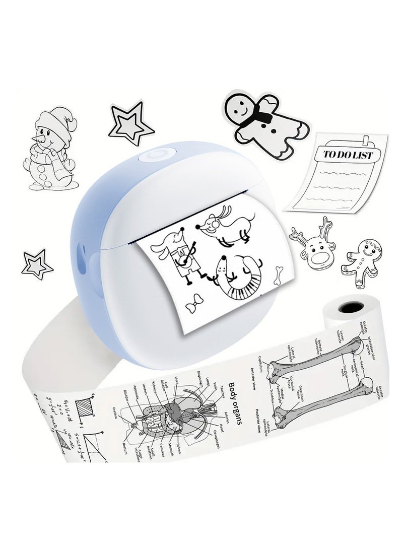 HD Mini Bluetooth Printer - Wrong Questions/Labels/Photos One Click Printing, Portable Thermal Printing Tool, Compatible with iOS/Android Sticker Wireless Inkless Printer with 13 Rolls of Paper, 6 Colored Pens, Essential Tool for Students/Offices  - Image 5