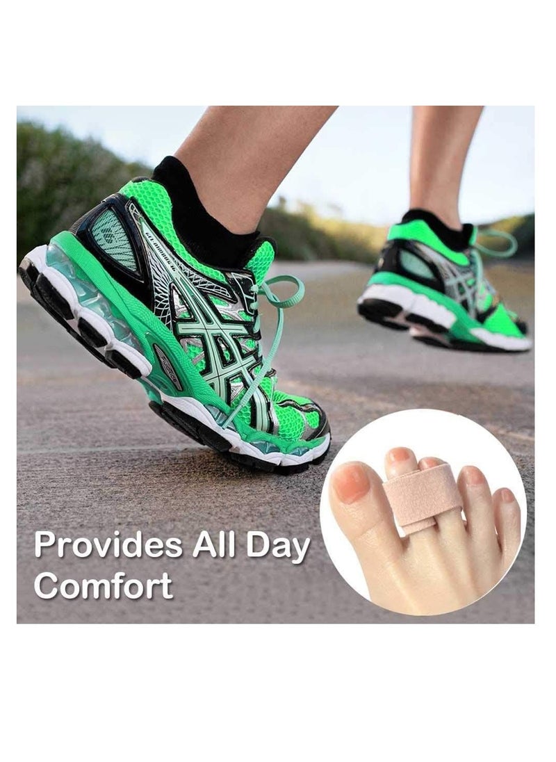 Excefore - Broken Toe Wraps Fabric Toe Splint Toe Correct Toes Cushioned Bandages Finger Protectors Straightener Hammer Toe Separators Corrector for Your Big Toes Beige, 10 Pcs Toe Wraps - Image 1