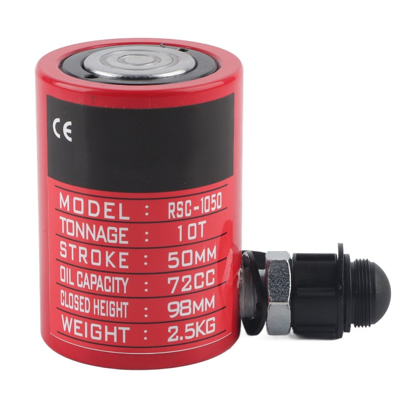 Hydraulic Cylinder 10T 50mm Stroke Red - Threaded ZG3/8in Connector 45# Steel for Industry - Image 1