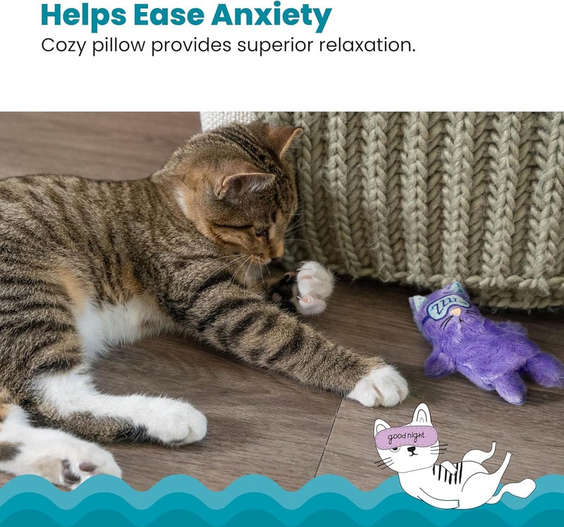 Catstages Petstages Purr Pillow Cat Toy For Nightime Play and Calm Comfort Featuring Soothing Noisemaker, Soft Plush Material - Image 4