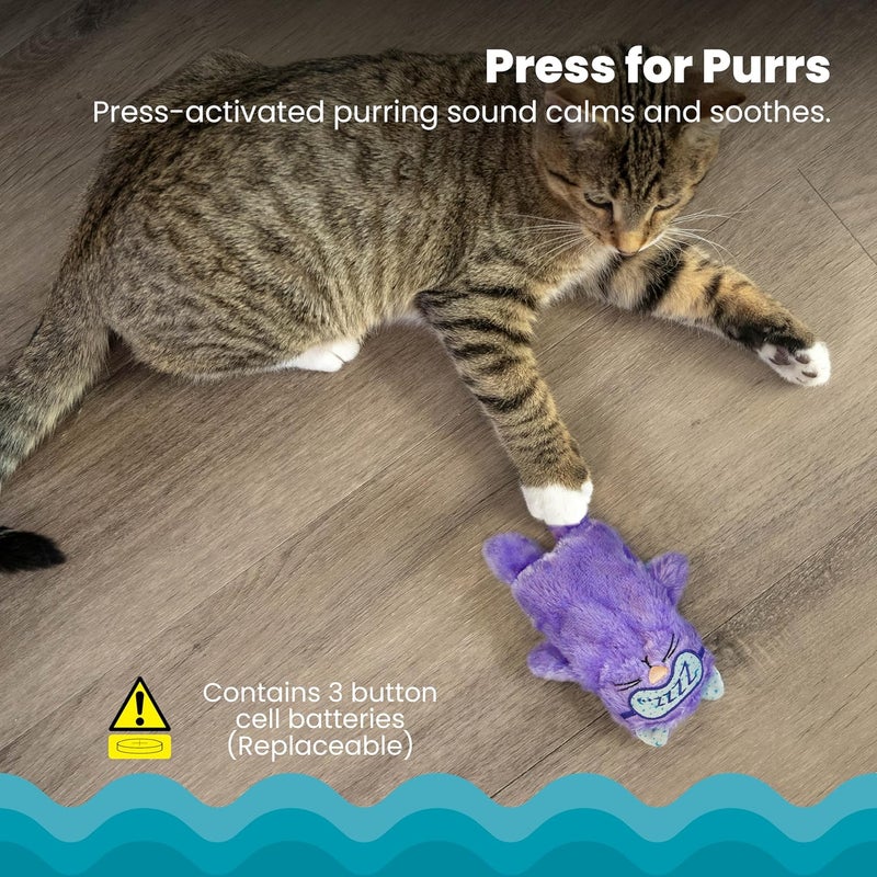 Catstages Petstages Purr Pillow Cat Toy For Nightime Play and Calm Comfort Featuring Soothing Noisemaker, Soft Plush Material - Image 3