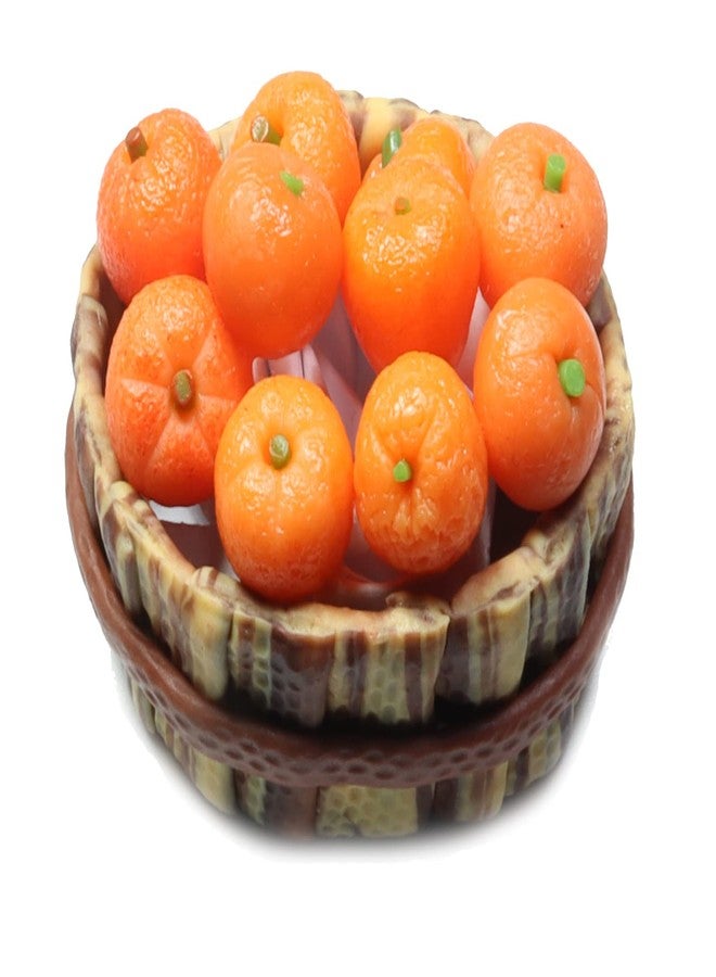 ThaiHonest Realistic Red Apple, Orange & Grapes Fruit Basket Figurine - Miniature Dollhouse Accessory, Perfect DIY Dollhouse Food, Kitchen Miniature - Image 2