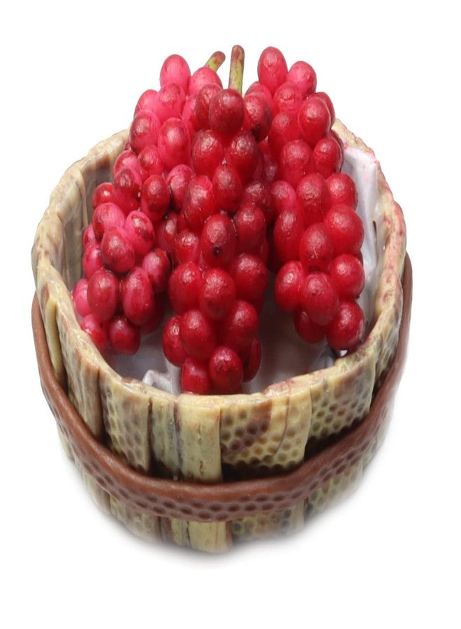 ThaiHonest Realistic Red Apple, Orange & Grapes Fruit Basket Figurine - Miniature Dollhouse Accessory, Perfect DIY Dollhouse Food, Kitchen Miniature - Image 5