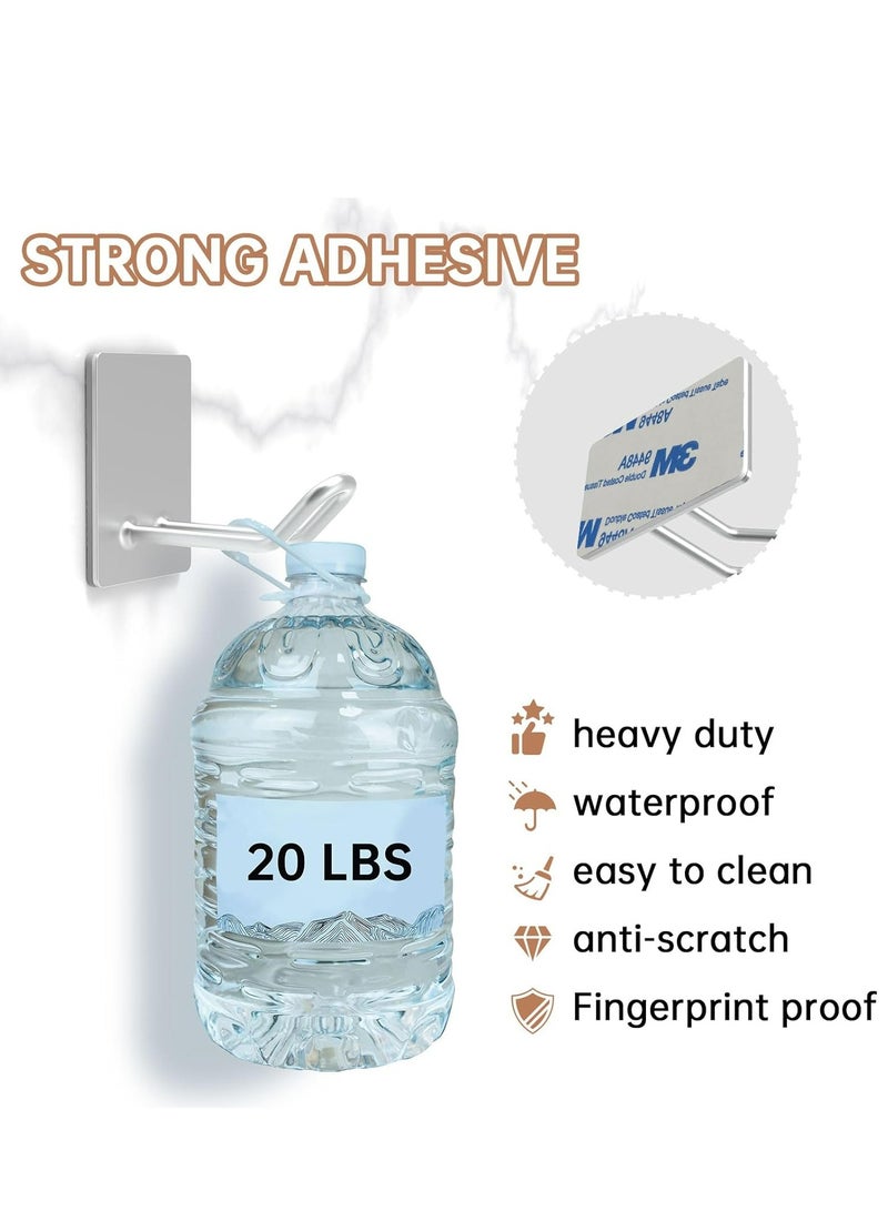 Oasisgalore 4 Pcs Self-Adhesive Stainless Steel Hooks – Towel, Robe, Hat for Kitchen and Bathroom (Silver)  - Image 4
