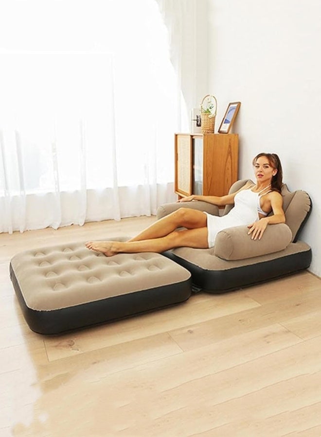 M MIAOYAN New multifunctional inflatable sofa outdoor/indoor adult lazy sofa inflatable bed convenient foldable recliner - Image 2