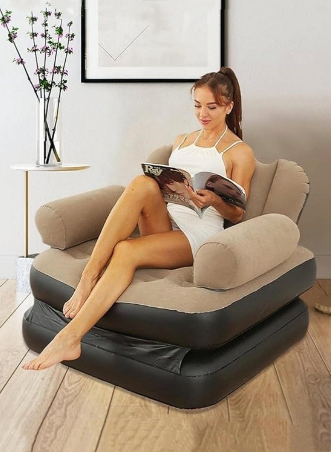 M MIAOYAN New multifunctional inflatable sofa outdoor/indoor adult lazy sofa inflatable bed convenient foldable recliner - Image 3