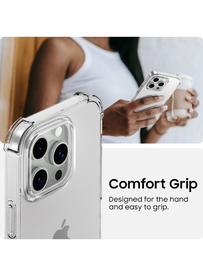 IDEWEI iPhone 16 Pro Max Case, Crystal Clear Case with Four Corner Shockproof Airbags, Slim Flexible TPU Rubber Soft Silicone Anti Slip Back Cover for iphone 16 Pro Max 6.9''  (Clear) - Image 4