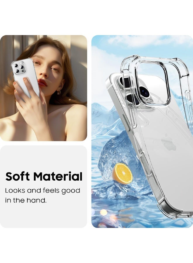 IDEWEI iPhone 16 Pro Max Case, Crystal Clear Case with Four Corner Shockproof Airbags, Slim Flexible TPU Rubber Soft Silicone Anti Slip Back Cover for iphone 16 Pro Max 6.9''  (Clear) - Image 3