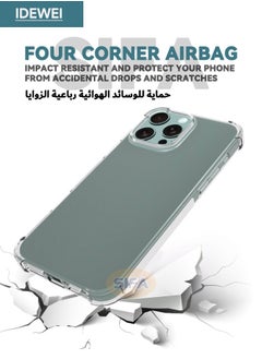 IDEWEI iPhone 16 Pro Max Case, Crystal Clear iPhone 16 Pro Max Case with Four Corner Anti-Fall Airbags, Slim Flexible TPU Rubber Soft Silicone Anti Slip Back Cover for Apple iphone 16 Pro Max (Clear)  - Image 2