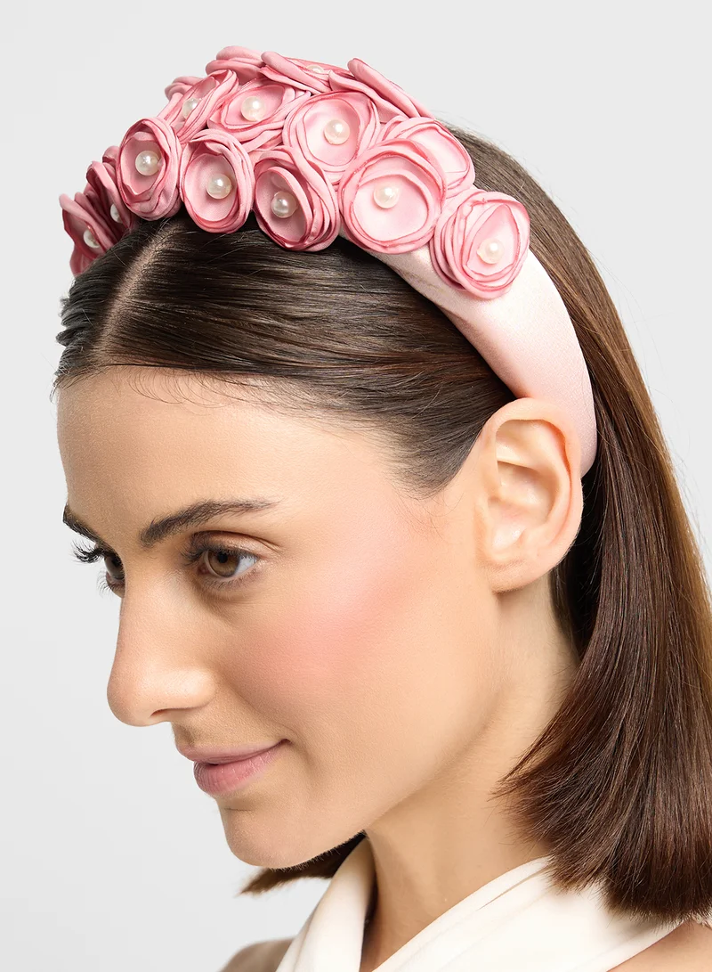 ايلا ليمتد اديشن Floral Rose Pearl Detail Headband