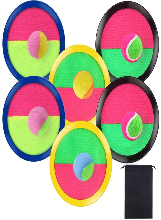 Aneco Toss and Catch Ball Game Set, Outdoor Beach Games with 6 Paddles and 6 Balls Storage Bag for Sports & Outdoors Yard Family Games - Image 1