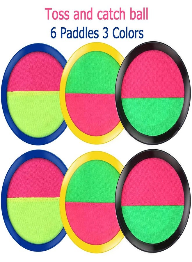 Aneco Toss and Catch Ball Game Set, Outdoor Beach Games with 6 Paddles and 6 Balls Storage Bag for Sports & Outdoors Yard Family Games - Image 3