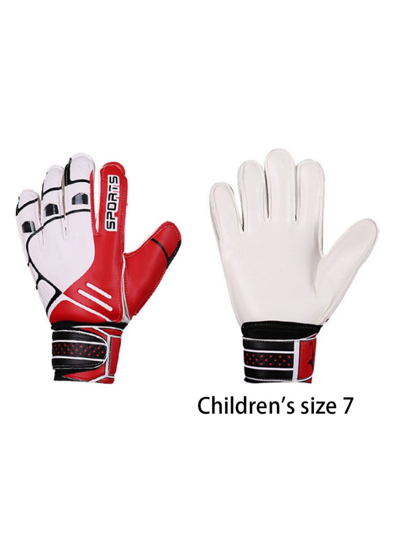 Red Kids Size 7 Soccer Goalkeeper Gloves, Youth Adult Soccer Goalkeeper Gloves, High Performance Goalkeeper Gloves, Breathable Soccer Gloves With Grip For The Toughest Saves, Training And Matches - Image 1