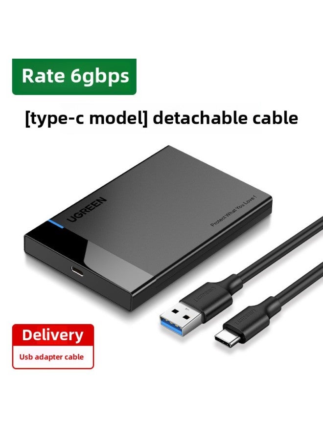 Mobile Hard Disk Box SSD2.5 Inch External Desktop Mechanical Hard Disk To Read Sata Solid State Disk-Color:【Type-C】 6Gbps★Removable Stitches★2.5 Inch Available -50743