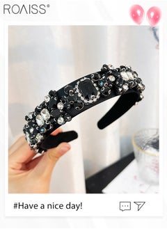 Baroque Shiny Crystal Headbands Women Rhinestone Flower Wide Brim Headband Black Retro Handmade Wide Hair Band for Women Girls - pzsku/Z9F56A06DA75B4F9FDE04Z/45/_/1705547498/67453452-2db7-4b97-8469-3a9959904210