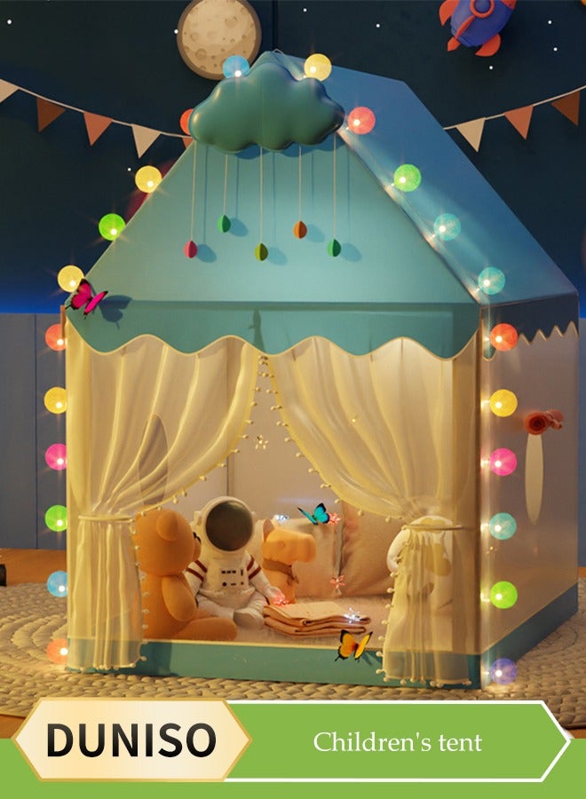 DUNISO خيمة لعب للأطفال، خيام ألعاب، خيام قلاع الأميرات، بيوت لعب للأطفال، خيام محمولة داخلية وخارجية، سهلة التركيب، مناسبة للأطفال من عمر 3 إلى 12 سنة، 100*120*130 سم - Image 1