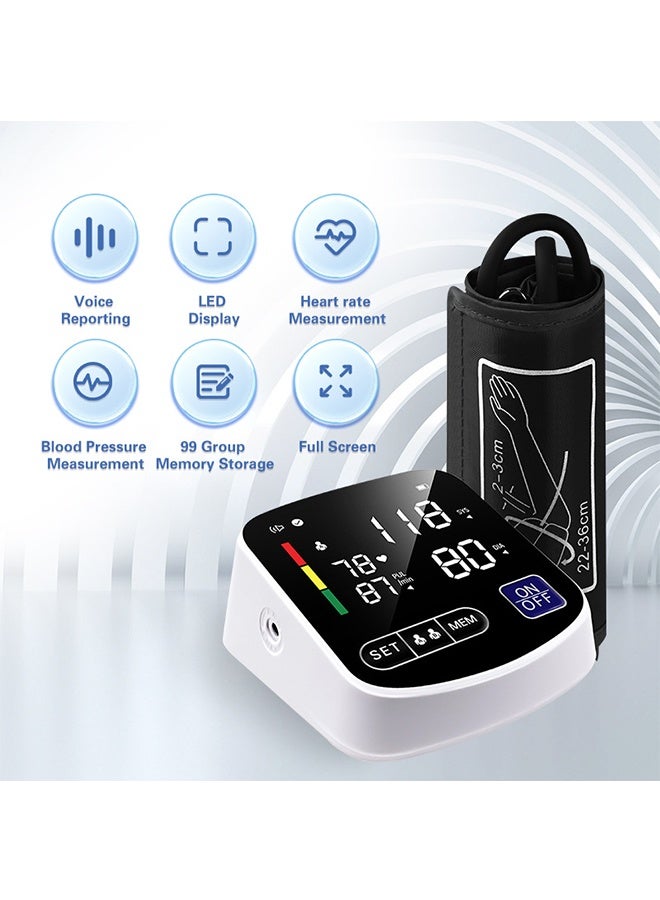 HAVEN Electronic Blood Pressure Monitor，Upper Arm Style Blood Pressure  Monitor，Blood Pressure Machine for Home Use with Voice and LCD Digital Display - Image 3