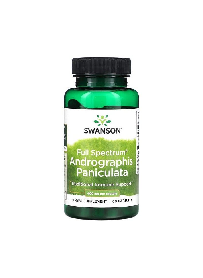 SWANSON Full Spectrum Andrographis Paniculata, 400 mg, 60 Capsules