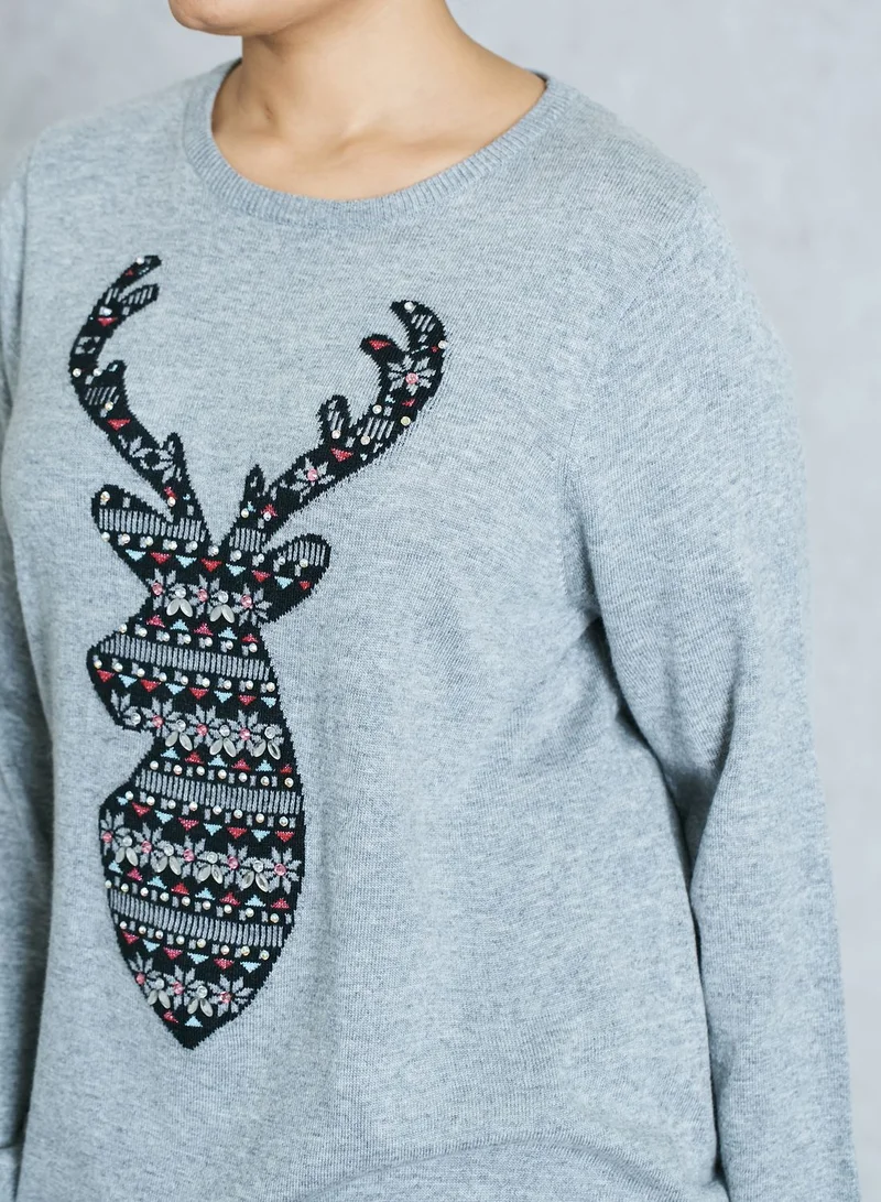 EVANS Reindeer Sweater