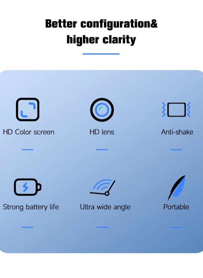 Generic 1.47-Inch Thumb Camera, Lightweight 35g Portable Action Camera with 1080P HD Video, Magnetic Charging, Real-Time Preview, Wide-Angle 2.7K Recording, Loop Recording, and Up to 256GB Storage  - Image 4