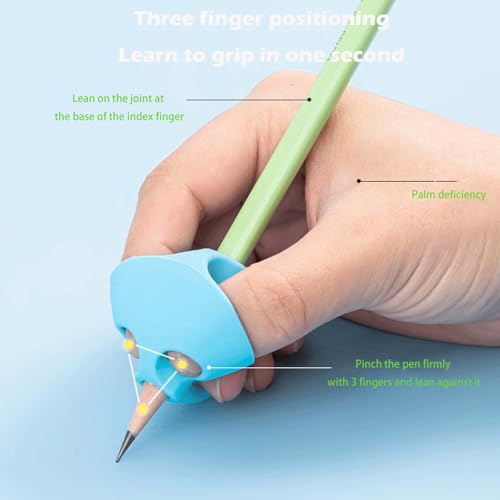 Aeenioy 8 Pcs Pencil Gripper for Kids, Multicolor Ergonomic Pencil Holder for Writing, Correction Tool for Handwriting Posture, Soft Silicone Grip for Toddlers, Preschoolers, Special Needs Children - Image 5