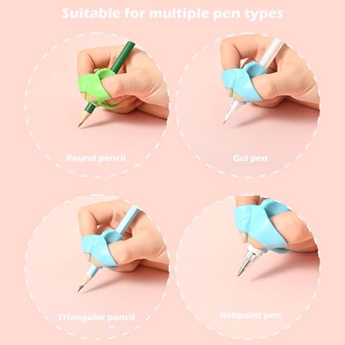 Aeenioy 8 Pcs Pencil Gripper for Kids, Multicolor Ergonomic Pencil Holder for Writing, Correction Tool for Handwriting Posture, Soft Silicone Grip for Toddlers, Preschoolers, Special Needs Children - Image 4