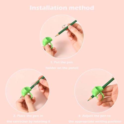Aeenioy 8 Pcs Pencil Gripper for Kids, Multicolor Ergonomic Pencil Holder for Writing, Correction Tool for Handwriting Posture, Soft Silicone Grip for Toddlers, Preschoolers, Special Needs Children - Image 3
