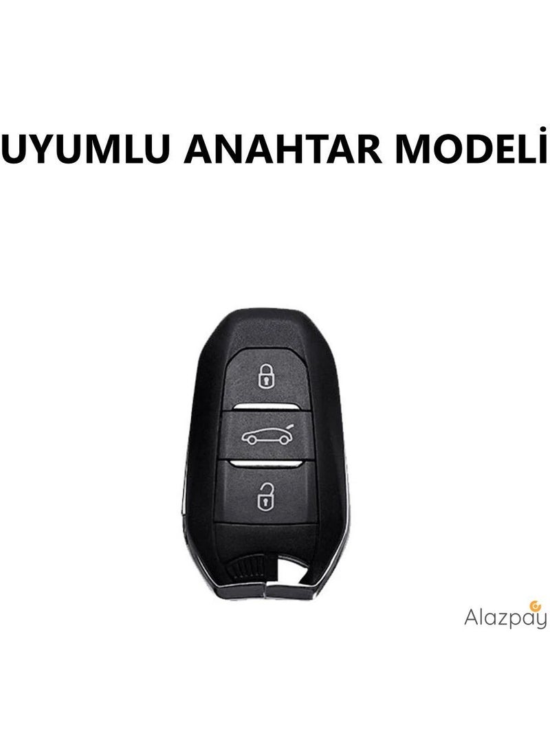 Alazpay Peugeot 208 308 508 2008 3008 5008 TPU Key Case (Without Switchblade)  - Image 2