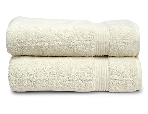 TowelSelections Blossom Collection Soft Towels 100% Turkish Cotton Ivory 2 Bath Towels - Image 1