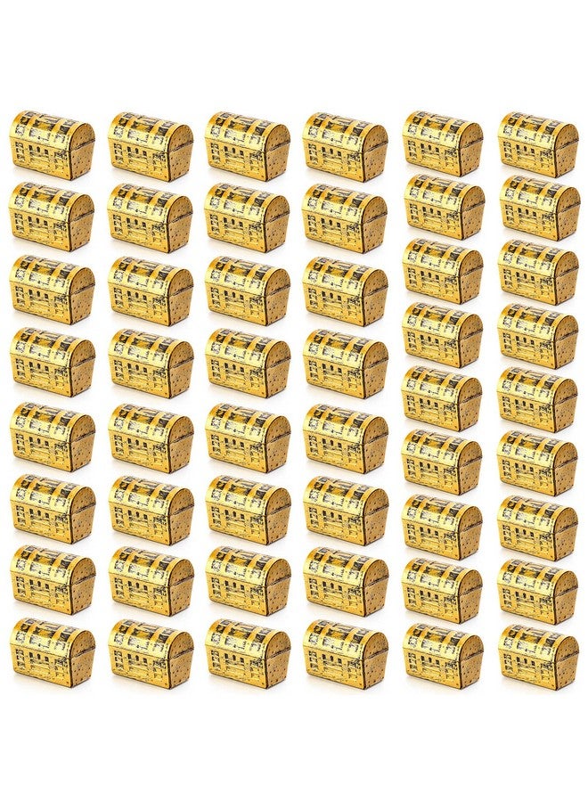 زانماي 50 قطعة صغيرة من كنز القرصان، صناديق بلاستيكية ذهبية، صندوق تخزين مجوهرات القراصنة العتيق لمجموعة لعب القراصنة، هدايا عيد الميلاد وحفلات الهالوين - Image 1