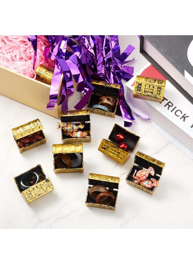 زانماي 50 قطعة صغيرة من كنز القرصان، صناديق بلاستيكية ذهبية، صندوق تخزين مجوهرات القراصنة العتيق لمجموعة لعب القراصنة، هدايا عيد الميلاد وحفلات الهالوين - Image 5