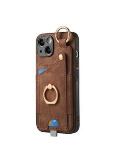 Case Cover For iPhone 6 Plus / 6s Plus Retro Skin-feel Ring Card Bag Phone Case with Hang Loop Brown