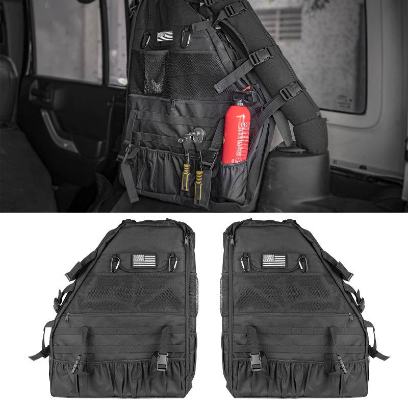 Riasdy Roll Bar Storage Bag MultiPockets Tool Kits Cargo Bags for 19972024 Jeep Wrangler JK TJ LJ Unlimited JL 4Door with Saddlebag Tool Kit Camping Accessories - Image 3