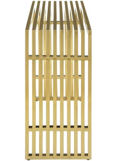 HOME TASTE TOMSUN Pre-Assembled Gold Metal Console Table - Modern Entryway, Hallway, and Sofa Table with Narrow Design for Living Room, Bedroom, or TV Stand - 120 x 40 x 80 cm  - Image 3