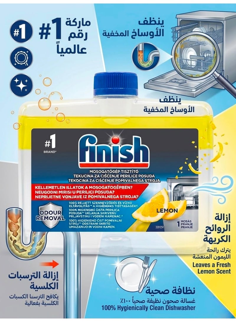 Finish 100% hygienic dishwasher cleaner, removes hidden dirt and limescale, lemon, 250ml - Image 2