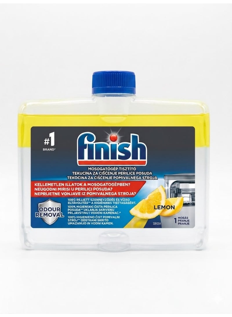 Finish 100% hygienic dishwasher cleaner, removes hidden dirt and limescale, lemon, 250ml - Image 1