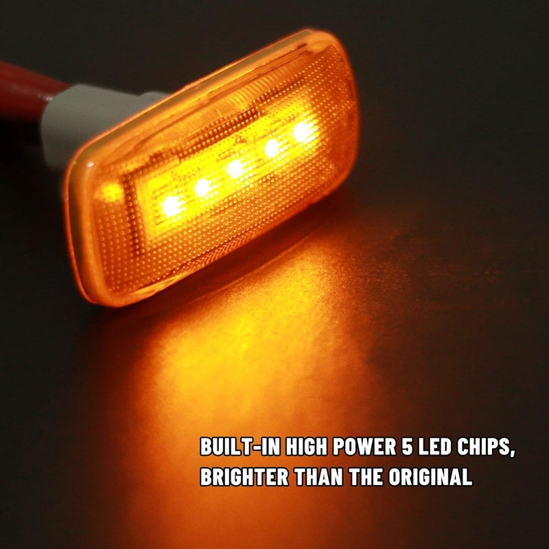 BASIKER 5LED Side Marker LED Lights for 2010-2018 Dodge Ram 2500 HD 3500 4500 5500 Dually Trucks (2x Amber 2x Red) - Image 4