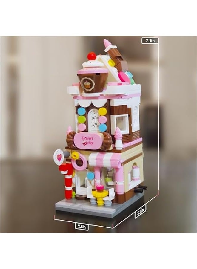 City Street View Girls Dessert House Building Set, MOC Creative Store Model DIY Toys Set, Unique Home Decor, 344 PCS Ideas Birthday Holidays Toy Gift Kids Girls Age 6-12 - Image 3