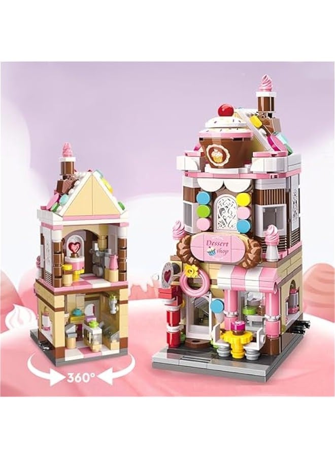 City Street View Girls Dessert House Building Set, MOC Creative Store Model DIY Toys Set, Unique Home Decor, 344 PCS Ideas Birthday Holidays Toy Gift Kids Girls Age 6-12 - Image 2