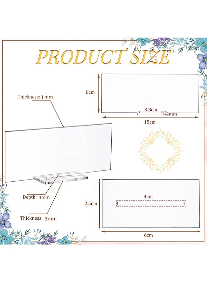 Aikanbo 10 Pack Acrylic Name Plate Personalized Desk Name Plaque Sign Clear Acrylic Panel Rectangle Acrylic Sheet Blank for Office Desk Decor (6 x 15cm) - Image 2