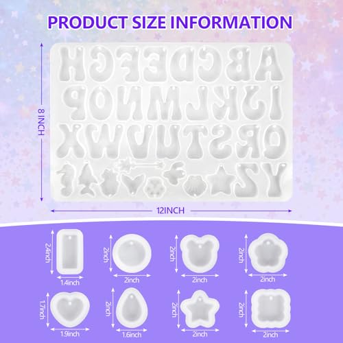 KISREL Epoxy Resin kit -18oz Clear Epoxy Resin with Silicone Alphabet Resin molds and Jewelry Making Kits, 2 Part Epoxy and Hardener for Casting Coating, Keychains, DIY Craft Decorations - Image 3