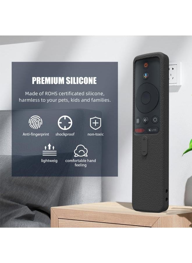SIKAI Silicone Case For XIAOMI MI Box S Remote Shockproof Protective Cover For MI BOX S Remote Washable Skin-Friendly Dirt-Proof Anti-Lost with Remote Loop (Black)