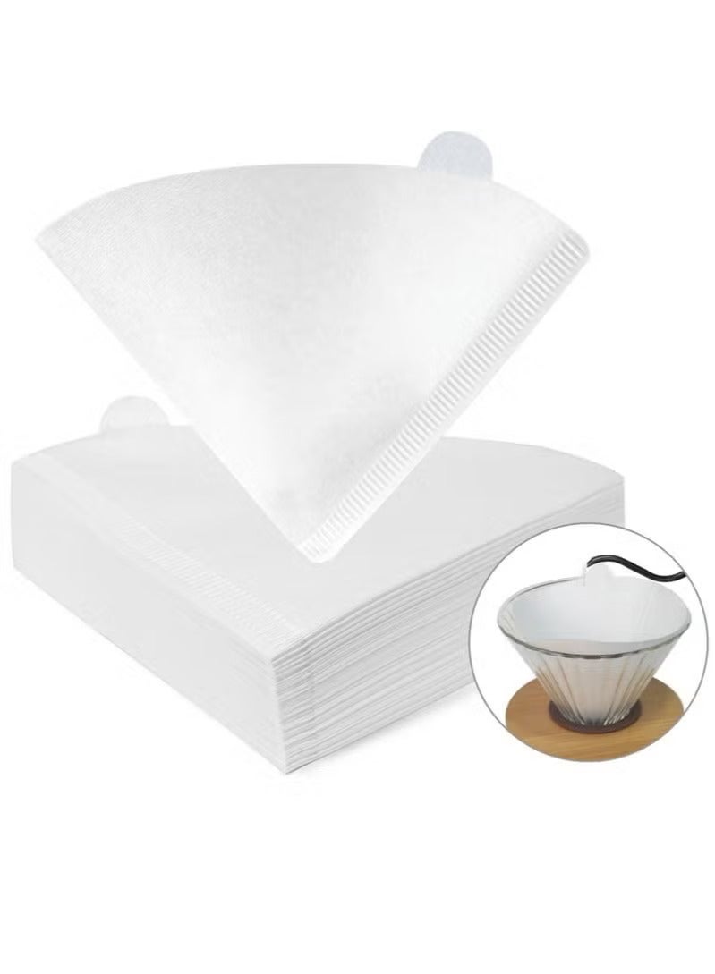 Qahwa V-Type Coffee Filter Paper V02 – 100PCS Cone-Shaped, Natural Log Pulp, Compatible with V60 & American Coffee Makers - Image 1