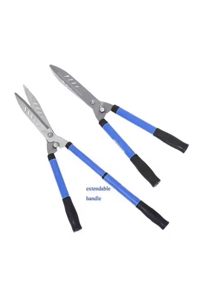 مقص تقليم الحدائق المنزلي – شفرات مستقيمة من فولاذ SK5 مع مقابض قابلة للتمديد (لون ازرق) - Image 5