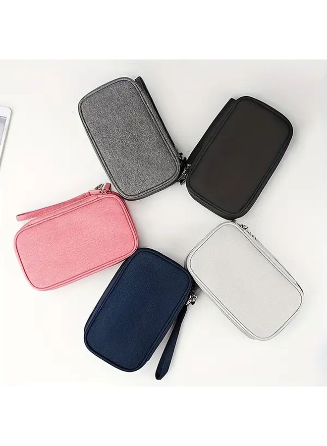 Pink Digital Storage Bag For Power Bank Mouse Charger Cable And Hard Drive Case Organizer 365 Day Use 22 Festival Compatible - Image 5