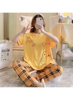 Trendie Women's Korean Cute Designs Series Sleepwear Collection Milky Cotton Sleepwear Shortsleeves and Pants Pyjama Set.