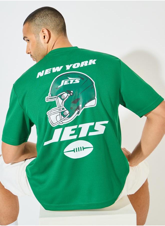 Styli NFL NY Jets Mesh Oversized Jersey T-Shirt  - Image 1
