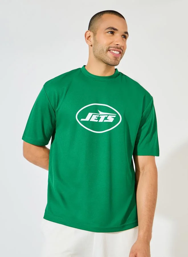 Styli Styli NFL NY Jets Mesh Oversized Jersey T-Shirt