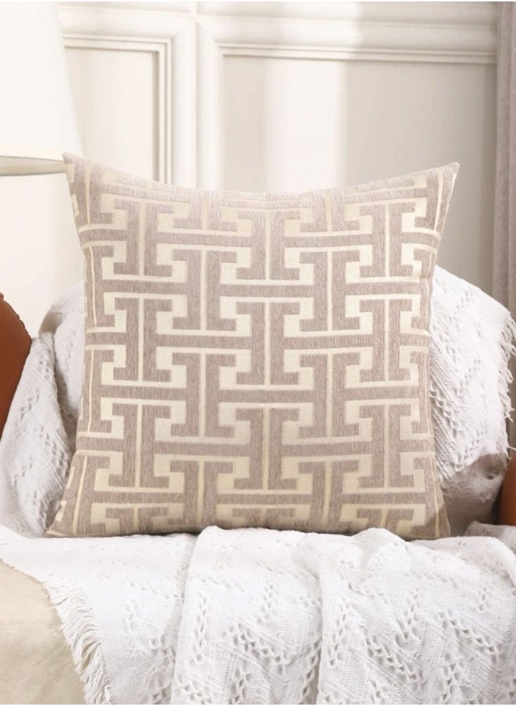 Kutis 4-Piece Home Decorative Pillow Covers Chenille Throw Pillow Cover Brown 45x45 Centimeter  - Image 3