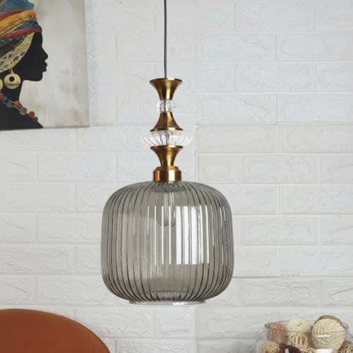 ELIANTE Povque Iron Hanging Light Vintage Decorate Hanging Lamp for Farmhouse Living Room Bedroom Corridor | 3 Years Warranty | Free Led Bulb | by Jainsons Lights (JS-1322-HL-SMOG) - Image 2